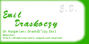 emil draskoczy business card